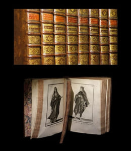Histoire des Ordres monastiques, religieux et militaires et des Congrégations séculières  de l'un et l'autre sexe qui ont été établies jusqu'à présent contenant Leur origine, leur fondation, leurs progrès, les événements les plus considérables qui y sont arrivés,  la décadence des uns et leur suppression, l'agrandissement des autres par le moyen des différentes réformes qui y ont été introduites, les vies de leurs fondateurs et réformateurs, avec des figures qui représentent tous les différents habillements de ces Ordres et Congrégations.