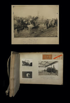 [Réunion de deux albums  recelant 345 photographies originales et un négatif]. [Photographies - Guerre 1914 - 1918].