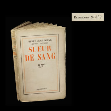Sueur de sang.. JOUVE (Pierre Jean).