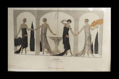 ''Cortège'' - Robes du soir de [Charles Frederick] Worth [in La Gazette du bon ton - Planche 10].