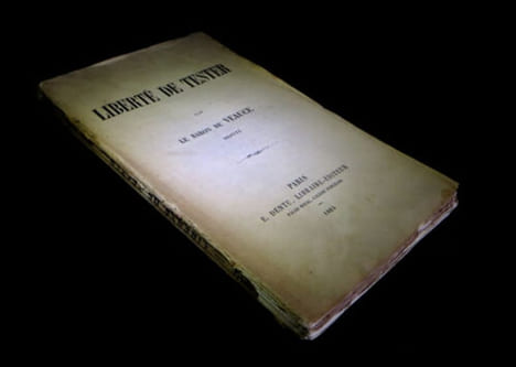 Liberté de tester.. VEAUCE (Charles-Eugène CADIER, Baron de).