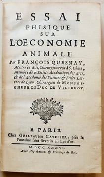 Essai physique sur l'oeconomie animale.. QUESNAY (François).
