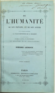 De l'Humanité, de son principe, et de son avenir ou se trouve exposée la vraie définition de la religion et où l'on explique le sens, la suite, et l'enchaînement du mosaïsme et du christianisme.