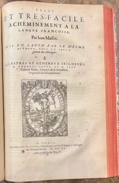 Thrésor de la Langue Françoyse, tant Ancienne que Moderne. Auquel entre autres choses sont les noms propres de Marine, Vénerie & Faulconnerie, cy ...