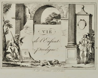Histoire de l'enfant prodigue en douze tableaux, tirée du Nouveau testament dessinée et gravée par Jean Duplessi-Bertaux en 1815.