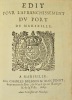 [Marseille. Acte royal. 1669]. Édit pour l'afranchissement du port de Marseille.. 