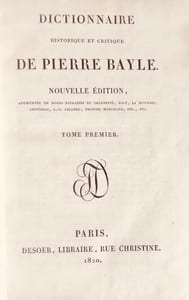 Dictionnaire historique et critique.