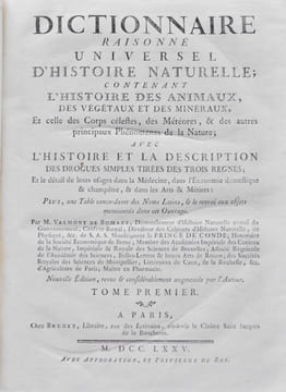 Dictionnaire raisonné universel d'histoire naturelle ; Contenant l'histoire des Animaux, des Végétaux et des Minéraux, et celle des Corps célestes, ...