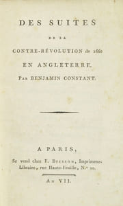 Des Suites de la Contre-Révolution de 1660 en Angleterre.