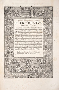 De civitate Dei. Jo. Frobenius lectori s. d. En habes optime lector absolutissimi doctoris Aurelii Augustini, opus absolutissimum, de civitate Dei, magnis sudoribus emendatum ad priscæ venerandæque vetustatis exemplaria, per virum clarissimum & undequaque doctissimum Joan. odovicum Vivem Valentinum, & per eundem eruditissimis planéque divo Augustino dignis commentariis sic illustratum, ut opus hoc eximium, quod antehac & depravatissimum habebatur, & indoctis commentariis miserabiliter contaminarum, nunc demum renatum videri possit. Fruere lector, ac fave tum illius non æstimandis vigiliis, tum nostræ industriæ : cujus officina semper aliquid parit, majore profecto fructu publicorum studiorum quam privato meo compendio : simulque agnosce, quantum etiam theologia debeat bonis literis. Vale.