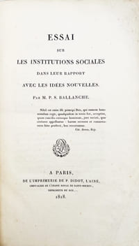 Essai sur les Institutions sociales dans leur rapport avec les idées nouvelles.