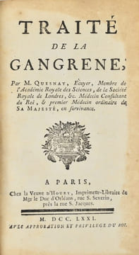Traité de la gangrène.. QUESNAY (François).