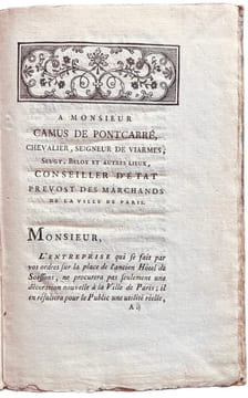 Mémoire sur la Colonne de la Halle aux Bleds, et sur le cadran cylindrique que l'on construit au haut de cette colonne.. PINGRÉ (Alexandre-Guy).