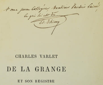 Charles Varlet de La Grange et son registre.