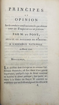 Adresse aux Amis de la Paix. Sans lieu, 1789. In-8 de 68 pp.CONDORCET (J.-A.-N. de Caritat, marquis de). Réflexions sur ce qui a été fait et sur ce ...
