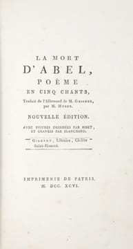 La Mort d’Abel, poème en cinq chants.. GESSNER (Salomon).