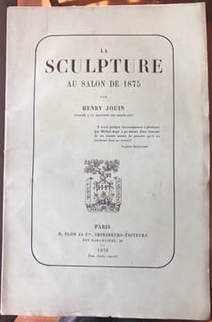 La Sculpture au Salon de 1875.. JOUIN (Henry).