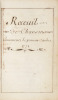 [Manuscrit]. Receuil (sic) de chansons commencé la premier Octobre 1771.. 