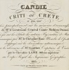 [Crète ottomane. 1825]. Candie Criti ou Crète au 400.000. Dressée principalement sur les mémoires et reconnaissances de Mr le lieutenant général comte ...