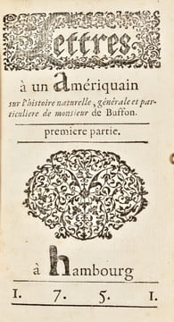 Lettres à un Amériquain, sur l'histoire naturelle, générale et particulière de Monsieur de Buffon. . LELARGE DE LIGNAC (Joseph-Adrien).