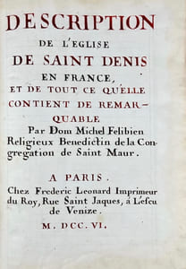 Manuscrit intitulé « Description de l'église de Saint-Denis en France, et de tout ce qu'elle contient de remarquable ». XVIIIe siècle, 