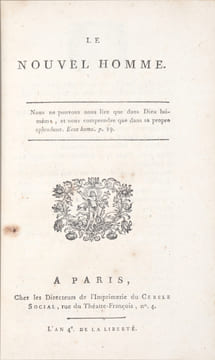 Le Nouvel Homme.. SAINT-MARTIN (Louis-Claude de, dit le Philosophe inconnu).