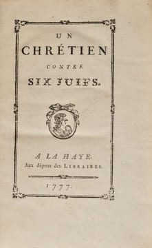Un Chrétien contre six juifs.. VOLTAIRE (François-Marie Arouet de).