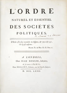 L'Ordre naturel et essentiel des sociétés politiques.