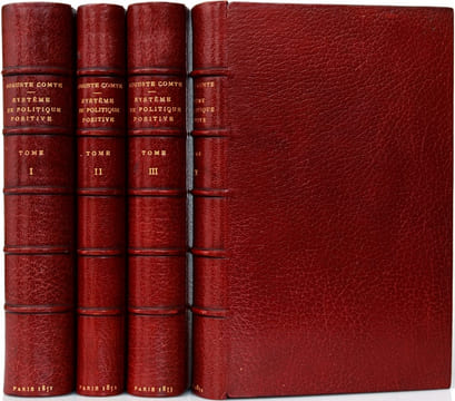 Système de politique positive, ou traité de sociologie, instituant la Religion de l'Humanité.. COMTE (Auguste).
