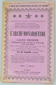L'Archi-Monarquéide, ou Gagne Premier, Archi-Monarque de la France et du monde, par la grâce de Dieu et de la volonté nationale, ...