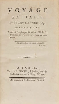 Voyage en Italie pendant l'année 1789.. YOUNG (Arthur).