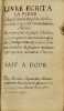 [Bréviaire manuscrit. Dour (Hainaut). 1788]. Livre écrit à la plume appelé recueil de prières chrétiennes utiles à ma piété et à ma dévotion revues et ...