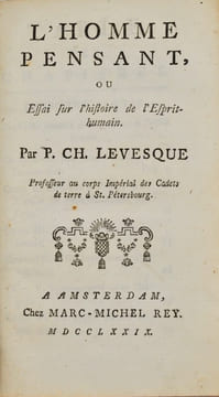 L'Homme pensant ou Essai sur l'histoire de l'Esprit humain.. LEVESQUE (Pierre-Charles).