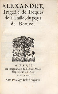 La Famine, ou les Gabeonites, Tragedie prise de la Bible, & suivant celle de Saül. Ensemble plusieurs autres Oeuvres poëtiques de Jehan de la Taille de Bondaroy gentil-homme du pays de Beauce, & de feu Jaques de la Taille son frere, desquels oeuvres l'ordre se void en la prochaine page.