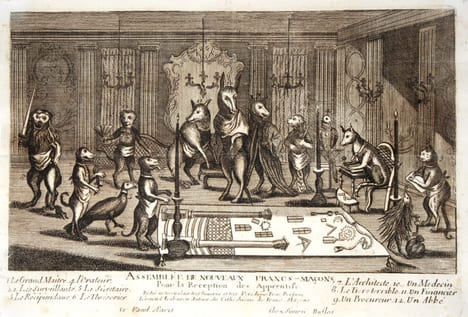 [Suite Gabanon]. Assemblée de Francs-Maçons pour la Réception des Maîtres.. Le Bas (Jacques-Philippe).