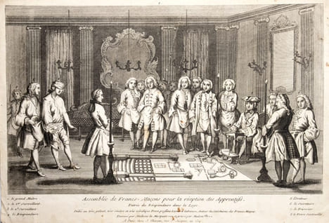 [Suite Gabanon]. Assemblée de Francs-Maçons pour la Réception des Maîtres.. Le Bas (Jacques-Philippe).