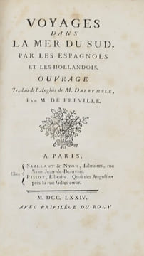 Voyages dans la mer du Sud, par les Espagnols et les Hollandois.. DALRYMPLE (Alexander).