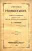 Avertissement aux propriétaires, ou lettre à M. Considérant rédacteur de la Phalange sur une défense de la propriété.. PROUDHON (Pierre-Joseph).