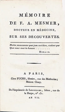 Mémoire de F. A. Mesmer, Docteur en Médecine, sur ses découvertes.. MESMER (Franz Anton).