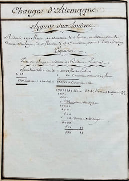 [Manuscrit]. Livre des Changes commencé le 1er septembre 1785 & fini le 21 Décembre suivant Jacq.s M. Laffitte.. Laffitte (Jacques).