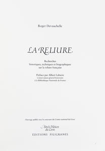 Recherches historiques, techniques et biographiques sur la reliure française.Reliures rares et curieuses conservées à la Bibliothèque Nationale de France. 20 illustrations photographiques couleurs.