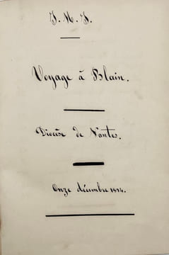 [Nantes. Marie-Julie Jahenny. Manuscrit]. J.M.J. Voyage à Blain. Diocèse de Nantes. . undefined