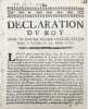 D&eacute;claration du Roy, pour le sixi&egrave;me denier eccl&eacute;siastique donn&eacute; &agrave; Versailles le 22 juillet 1702.. 