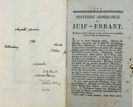 [Colportage. Montbéliard]. Histoire Admirable du Juif Errant, Lequel depuis l’an 33, jusqu’à l’heure présente, ne fait que marcher : contenant sa ...