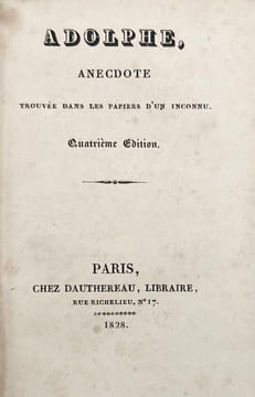 Adolphe, anecdote trouvée dans les papiers d'un inconnu.. CONSTANT (Benjamin).
