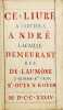 [Rouen. Manuscrit]. Antiphonie pour les Vespres des dimanches et Festes. Double • Semidouble • et • Simple depuis le troisi&egrave;me dimanche d'apr&egrave;s la ...