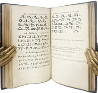 [Manuscrit]. Récréations mathématiques et physiques, contenant plusieurs problèmes des Sciences exactes, et plusieurs secrets des arts.Alphabets de toutes les Langues, anciennes et modernes, mortes et vivantes ; suivis de quelques alphabets supposés.