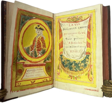 [Bourgogne. Manuscrit]. La Vie d'Olivier Cromwel par Gregoire Leti. Tome Premier. [Tome second.] A Basoches ce dix neuf mars [vingt quatre may] 1749.. ...