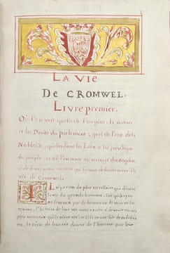 [Bourgogne. Manuscrit]. La Vie d'Olivier Cromwel par Gregoire Leti. Tome Premier. [Tome second.] A Basoches ce dix neuf mars [vingt quatre may] 1749.. ...