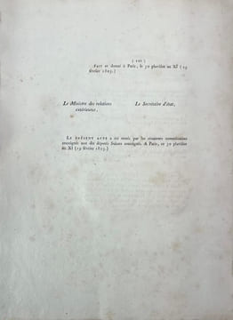 [Confédération suisse]. Au nom du peuple français. Bonaparte, 1er Consul de la République. Acte de médiation fait par le Premier Consul de la ...
